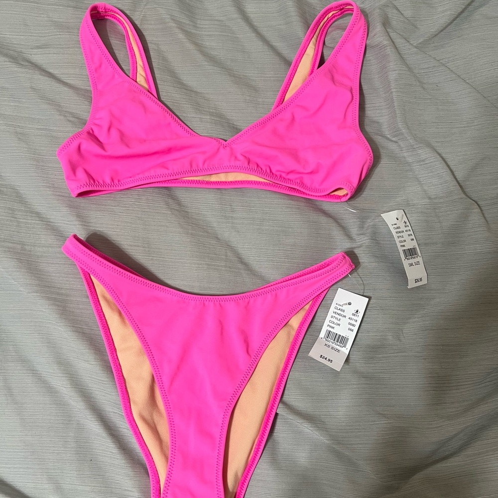 PacSun Pink Sporty Bikini Set High-Cut Cheeky